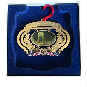 Vintage National World War II Memorial Commemorative Holiday Hanging Ornament